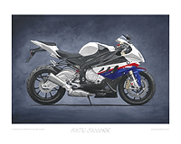BMW S1000RR motorcycle art print