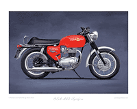 BSA A65 Spitfire motorcycle art print