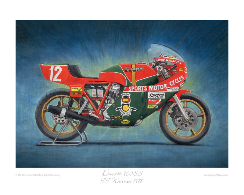 Ducati 900SS TT motorcycle art print