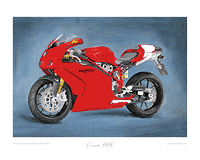 Ducati 999R motorcycle art print