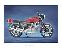 Honda CBX1000A motorcycle art print red
