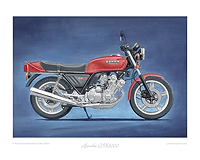 Honda CBX1000Z motorcycle art print red
