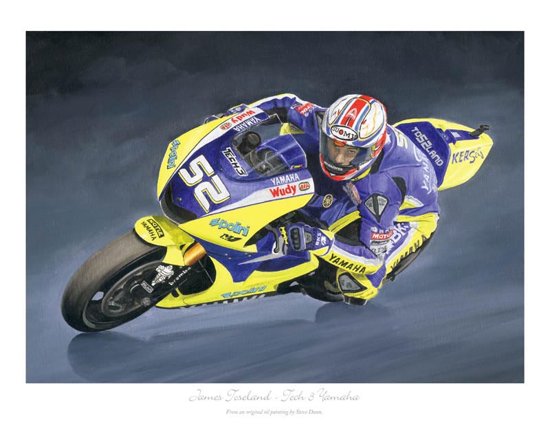 Moto GP motorcycle print. Painting by Steve Dunn.