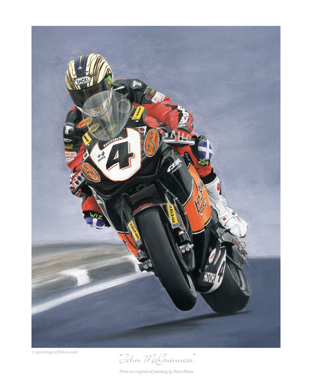 John McGuinness motorcycle art print