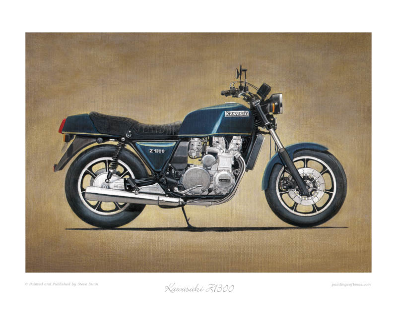 Kawasaki Z1300 motorcycle art print