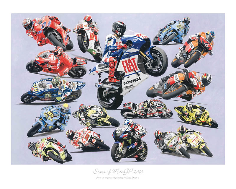 Stars of MotoGP 2010 motorcycle art print