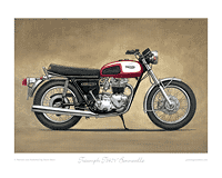 Triumph T140 Bonneville UK motorcycle art print UK
