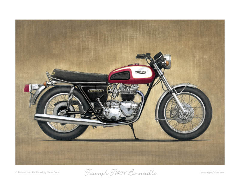 T140V Bonneville motorcycle motorcycle art print