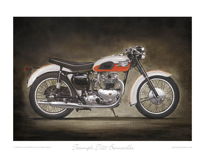 Triumph T120 Bonneville motorcycle art print