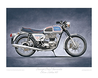 Triumph T140J Jubilee Bonneville motorcycle art print