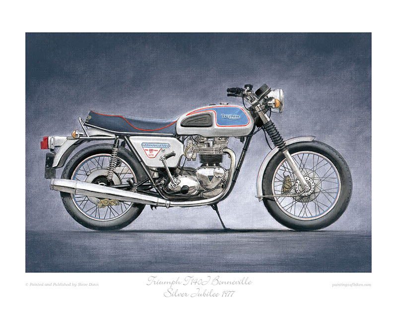 T140J Jubilee Bonneville motorcycle art print