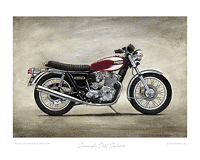 Triumph T160 Trident red motorcycle art print