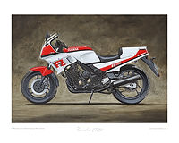 Yamaha FZ750 motorcycle art print