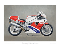 Yamaha FZR750R OW01 motorcycle art print